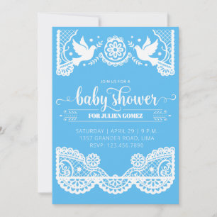 Invitation pour Baby Shower Papel Picado Mexicain