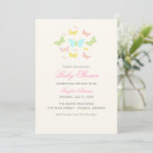 Invitation pour Baby Shower Papillon Mignon (Debout devant)