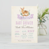 Invitation pour Baby Shower Petit Lapin (Debout devant)