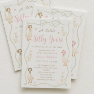 Invitation pour Baby Shower Pink Silly Goose