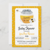 Invitation pour Baby Shower Pot de Miel & Abeille (Devant)