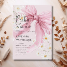 Invitation pour Baby Shower Preppy Baby in Bloom B