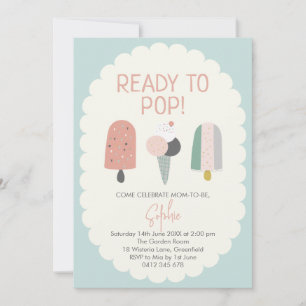 Invitation pour Baby Shower "Prêt à éclater" Popsi