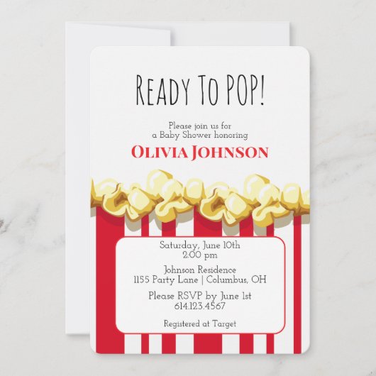 Invitation pour Baby Shower « Prête à exploser ! » (Devant)