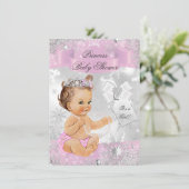 Invitation pour Baby Shower Princesse Flocon de Ne (Debout devant)