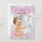 Invitation pour Baby Shower Princesse Flocon de Ne (Devant)