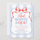 Invitation pour Baby Shower Red White & Due (Devant)