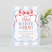Invitation pour Baby Shower Red White & Due (Debout devant)
