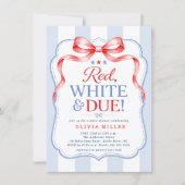 Invitation pour Baby Shower Red White & Due (Devant)