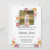 Invitation pour Baby Shower Rose Dorée (Devant)
