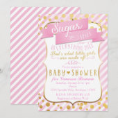 Invitation pour Baby Shower Rose et Or Sugar & Spi (Devant / Derrière)