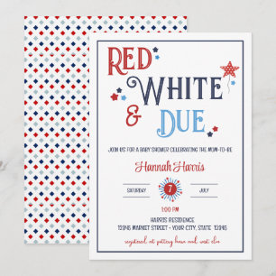 Invitation pour Baby Shower Rouge Blanc et À Venir