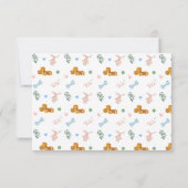 Invitation pour Baby Shower rustique aquarelle fil (Dos)