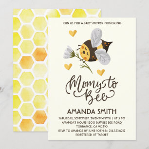 Invitation pour Baby Shower Rustique Maman To Bee
