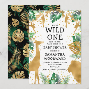 Invitation pour Baby Shower Safari Wild One