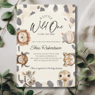 Invitation pour Baby Shower Safari Wild One