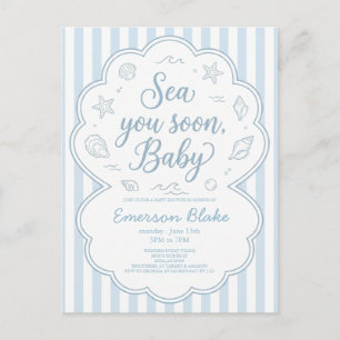 Invitation pour Baby Shower Sea You Soon Mers Cô