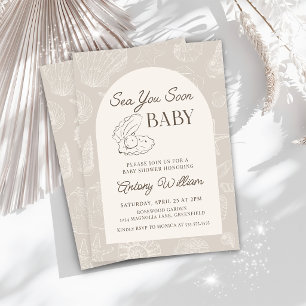 Invitation pour Baby Shower Sea You Soon sur le li