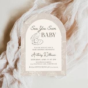 Invitation pour Baby Shower Sea You Soon sur le th