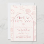 Invitation pour Baby Shower Seashell She'll Be Her (Devant)