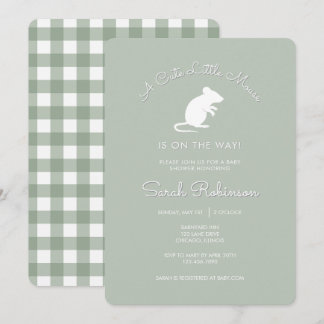 Invitation pour Baby Shower Souris Mignonne