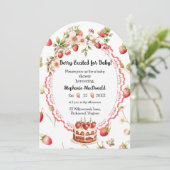 Invitation pour Baby Shower Strawberry Shortcake (Debout devant)