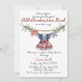 Invitation pour Baby Shower sur le thème All Ameri (Devant)