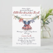 Invitation pour Baby Shower sur le thème All Ameri (Debout devant)