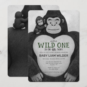 Invitation pour Baby Shower sur le thème de Gorill