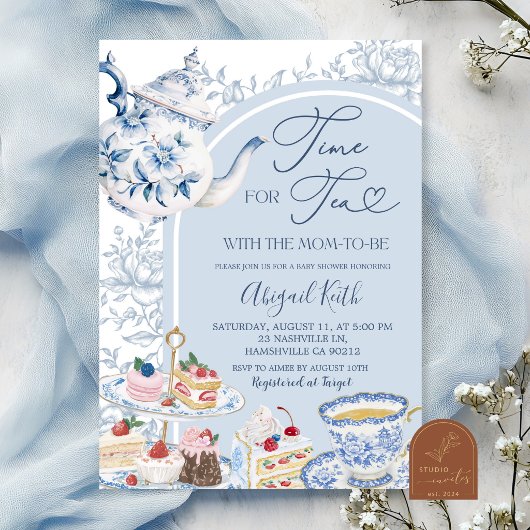 Invitation pour Baby Shower sur le thème de thé da