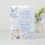 Invitation pour Baby Shower sur le thème de thé da (Debout devant)