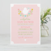 Invitation pour Baby Shower sur le thème de thé ro (Debout devant)