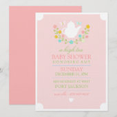 Invitation pour Baby Shower sur le thème de thé ro (Devant / Derrière)