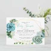 Invitation pour Baby Shower sur le thème des Succu (Debout devant)