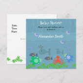 Invitation pour Baby Shower sur les Créatures de l (Devant / Derrière)
