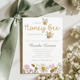 Invitation pour Baby Shower Sweet Honey Bee