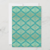 Invitation pour Baby Shower Teal et Or FAUX Paille (Dos)
