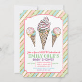 Invitation pour Baby Shower Thème Crème Glacée (Devant)