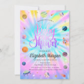 Invitation pour Baby Shower Tie Dye Espace Extra-a (Devant)