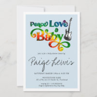 Invitation pour Baby Shower Tie Dye Hippie
