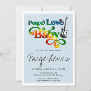 Invitation pour Baby Shower Tie Dye Hippie