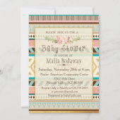Invitation pour Baby Shower Tribal Boho (Devant)