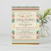 Invitation pour Baby Shower Tribal Boho (Debout devant)