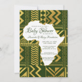 Invitation pour Baby Shower Tribale Africaine (Devant)