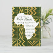 Invitation pour Baby Shower Tribale Africaine (Debout devant)