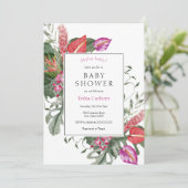 Invitation pour Baby Shower Tropical Aloha (Debout devant)
