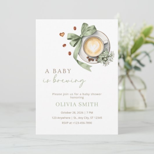 Invitation pour Baby Shower "Un bébé est en train  (Debout devant)