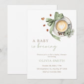 Invitation pour Baby Shower "Un bébé est en train  (Devant / Derrière)
