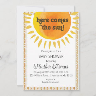Invitation pour Baby Shower Voici venir le soleil