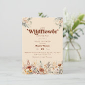Invitation pour Baby Shower Wildflower (Debout devant)